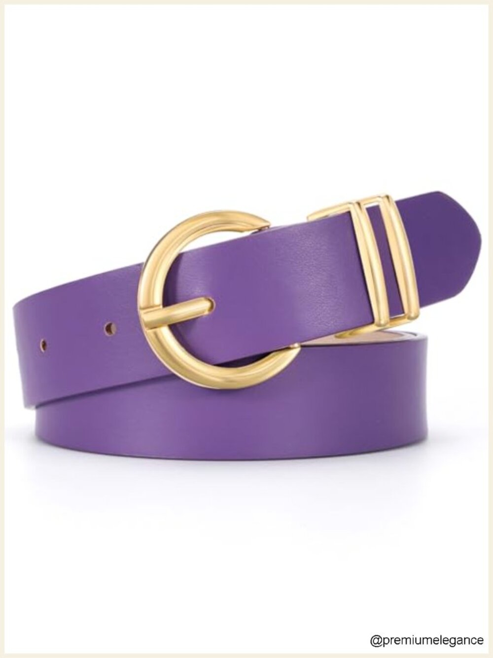 Women Faux Leather Belt O-Ring Buckle Adjustable Waist
